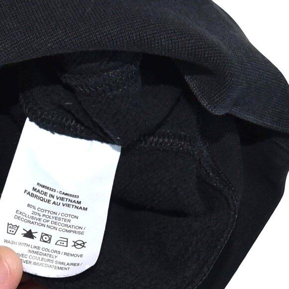 Nike Embroidered Swoosh Sweatshirt Faded Black Pullover XS Unisex Streetwear - Picture 3 of 7